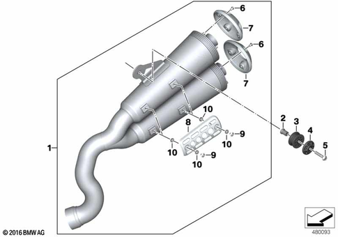 Exhaust System Parts with Mounts for 2019 BMW-Motorrad R nineT Scrambler #2