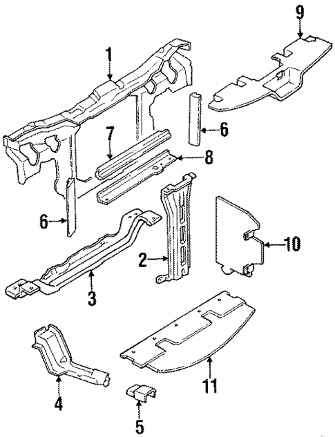 Radiator Support for 1990 Oldsmobile Silhouette #0