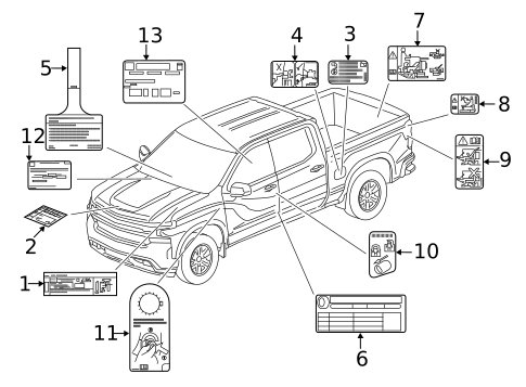 Labels for 2024 Chevrolet Silverado 2500 HD #3