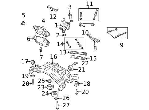 Rear Suspension for 2005 Mercedes-Benz SLK 55 AMG® #0
