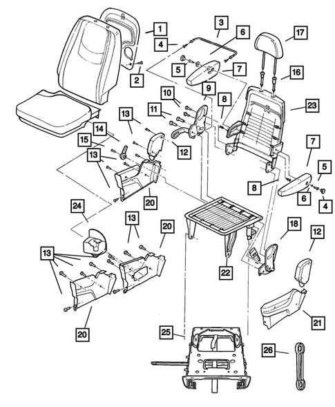 Adjusters, Covers, Shields and Risers for 2002 Chrysler Voyager #1