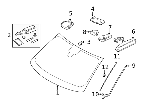 Glass - Windshield for 2020 Jaguar F-Type #3