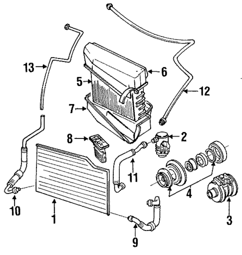 Condenser, Compressor & Lines for 1992 Audi V8 Quattro #0