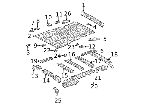 Rear Floor & Rails for 2003 Toyota Sienna #0