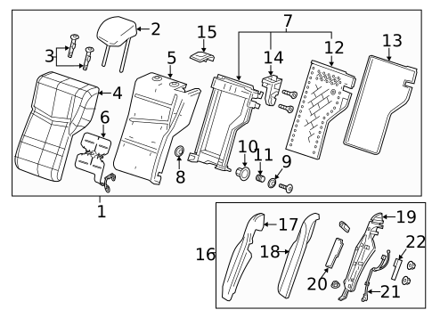 Rear Seat Components for 2018 Cadillac CTS #1