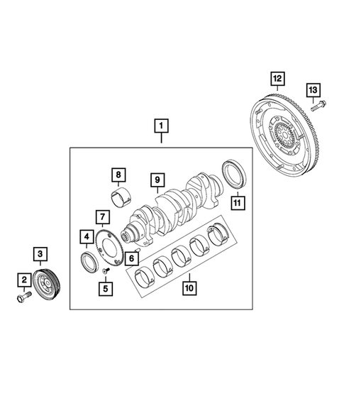 Crankshaft, Piston, Drive Plate, Flywheel, and Damper for 2016 Ram ProMaster 2500 #0