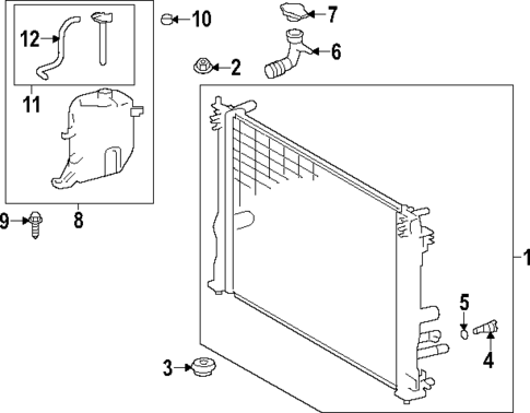 Radiator & Components for 2021 Lexus ES250 #0