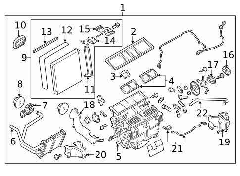 Evaporator & Heater Components for 2019 INFINITI Q50 #1