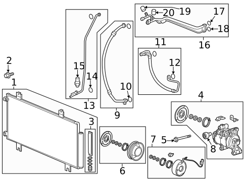Condenser, Compressor & Lines for 2015 Honda Fit #0