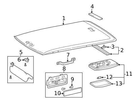 Interior Trim - Roof for 1998 Toyota RAV4 #1