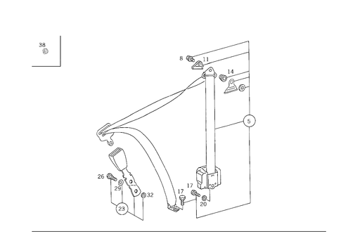 Rear Seat Safety Belt for 1993 Mercedes-Benz 300CE #2