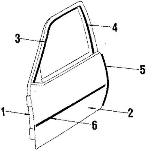 Door & Components for 1986 Oldsmobile Firenza #2