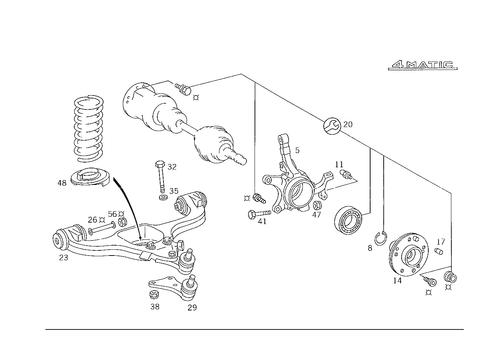 4MATIC® Steering Knuckle & Control Arm for 1993 Mercedes-Benz 300E #1
