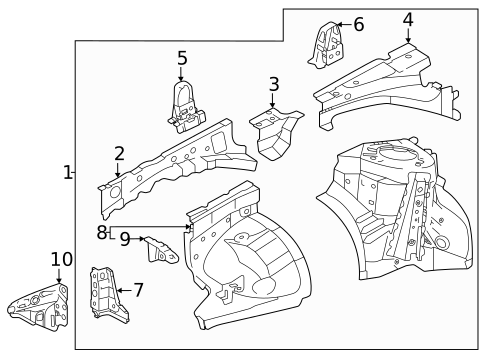 Structural Components & Rails for 2019 Toyota Mirai #1
