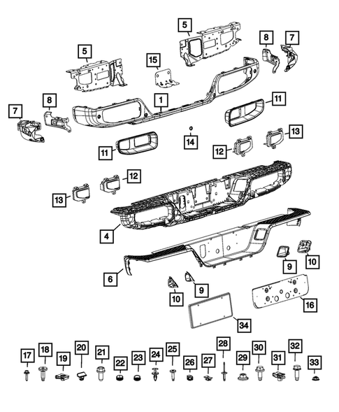 Rear Bumper and Fascia for 2021 Jeep Gladiator #1