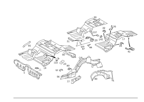 Rear End Floor for 1993 Mercedes-Benz 400SEL #0