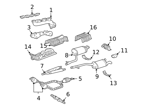 Exhaust Components for 2006 Lexus LS430 #0