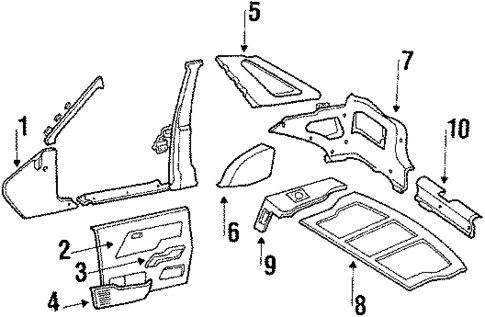 Interior Trim for 1989 Hyundai Excel #2