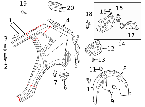 Quarter Panel & Components for 2019 Volkswagen Tiguan #0