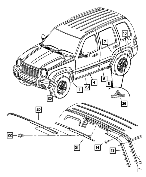 Moldings and Ornamentation for 2003 Jeep Liberty #0
