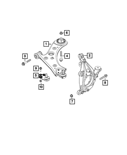Front Suspension, Strut and Cradle for 2016 Fiat 500X #1