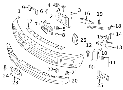 Bumper & Components - Front for 2018 Ford F-350 Super Duty #1
