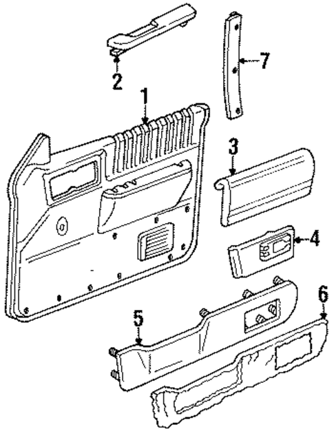Interior Trim - Front Door for 1993 GMC Typhoon #0
