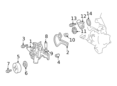 Water Pump for 2003 Mercedes-Benz CLK500 #0