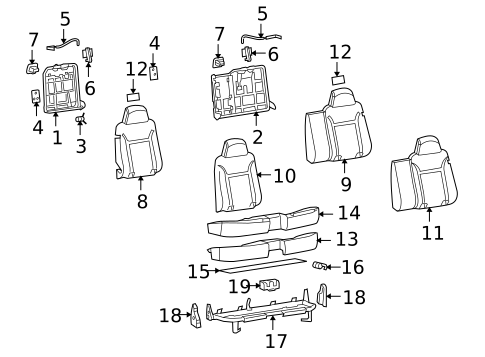 Rear Seat Components for 2006 Isuzu i-350 #1