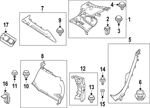 Interior Trim - Quarter Panels for 2020 Mazda CX-30 #0