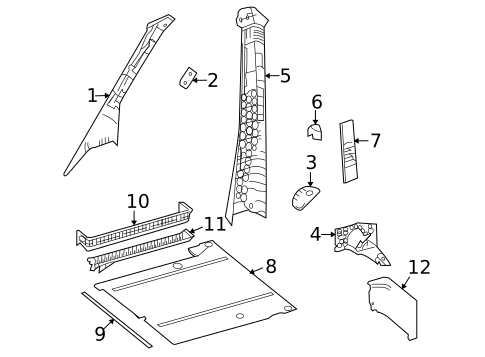 Interior Trim - Pillars for 2009 Dodge Sprinter 2500 #2
