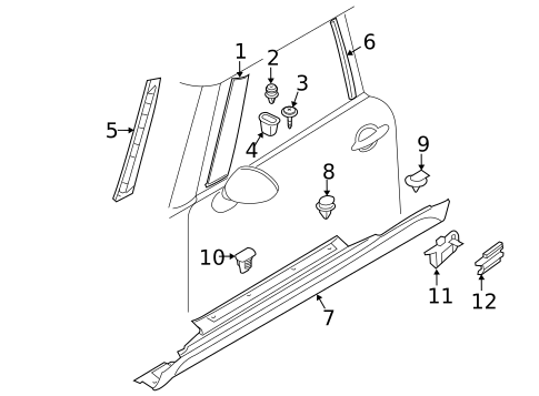 Exterior Trim - Pillars for 2012 Mini Cooper #1