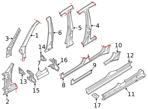 Hinge Pillar for 2014 Porsche Panamera #0