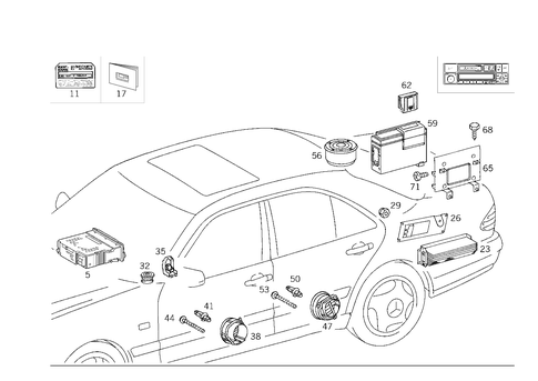 Radio Set, Remote Control, Amplifier, CD-Player, Loudspeaker for 1994 Mercedes-Benz E420 #3