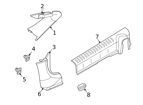 Interior Trim - Pillars for 2005 Chrysler PT Cruiser #1