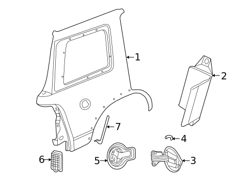 Quarter Panel & Components for 2003 Lincoln Aviator #0