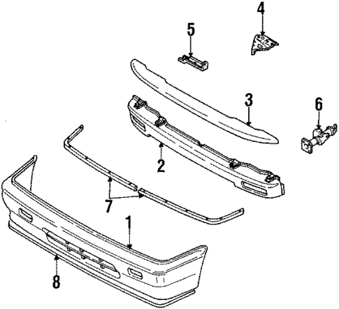 Bumper & Components - Front for 1989 Isuzu I-Mark #0