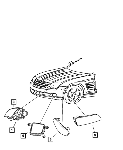 Lamps - Front, Rear and Courtesy for 2008 Chrysler Crossfire #0