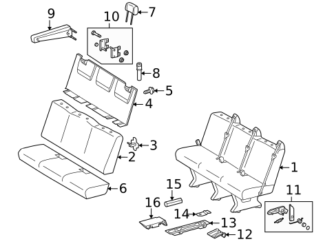 Rear Seat Components for 2004 Dodge Sprinter 3500 #0