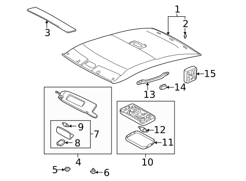 Interior Trim - Roof for 1999 Toyota Solara #0