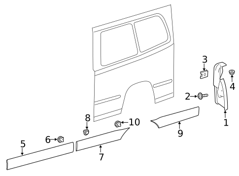 Exterior Trim - Side Panel for 2023 Mercedes-Benz Sprinter 3500 #0