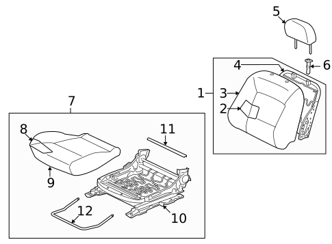 Front Seat Components for 2012 Mitsubishi Lancer #1