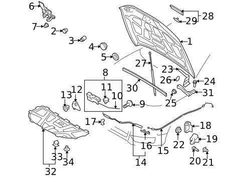 Hood & Components for 2017 Audi A5 Quattro #0