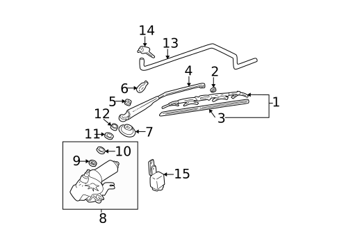 Wiper & Washer Components for 2001 Hyundai Accent #1