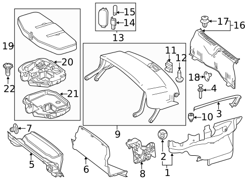 Interior Trim - Rear Body for 2016 Mercedes-Benz SLK300 #0