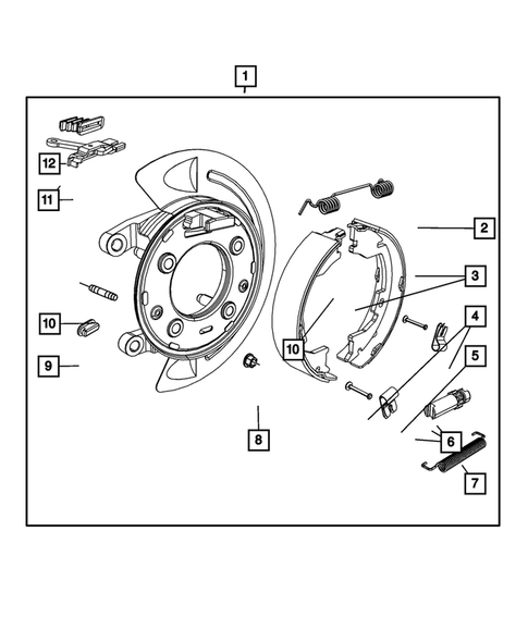 Parking Brake Lever, Cables, and Rear Disc Park Brake Assembly for 2008 Dodge Ram 3500 #2