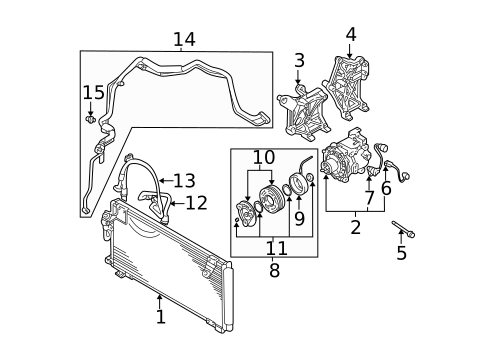 Condenser, Compressor & Lines for 2002 Mitsubishi Eclipse #0