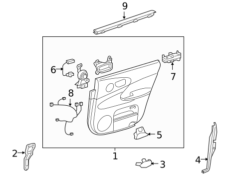 Interior Trim - Rear Door for 2009 Lexus GS350 #1