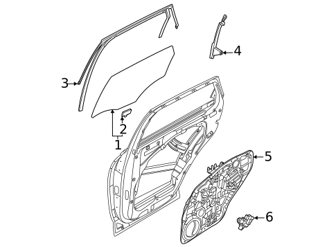 Glass - Rear Door for 2024 Genesis GV70 #0