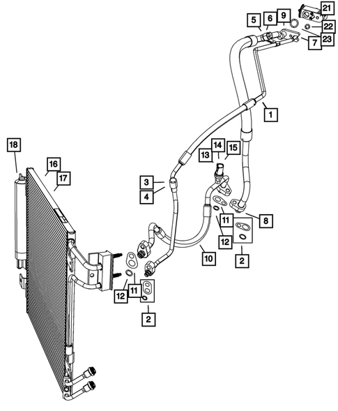 Air Conditioner and Heater Plumbing for 2011 Jeep Wrangler #0